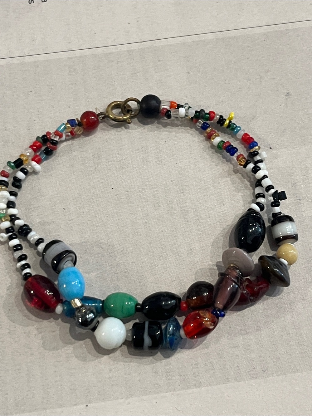 MURANO LIKE GLASS HAND BLOWN BEADS, and seed beads  Multicolor Bracelet